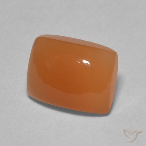 Pierre de lune Orange rougeâtre naturelle Coussin, 2.26 ct, Translucide