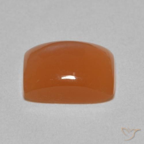 Pierre de lune Orange rougeâtre naturelle Coussin, 2.26 ct, Translucide