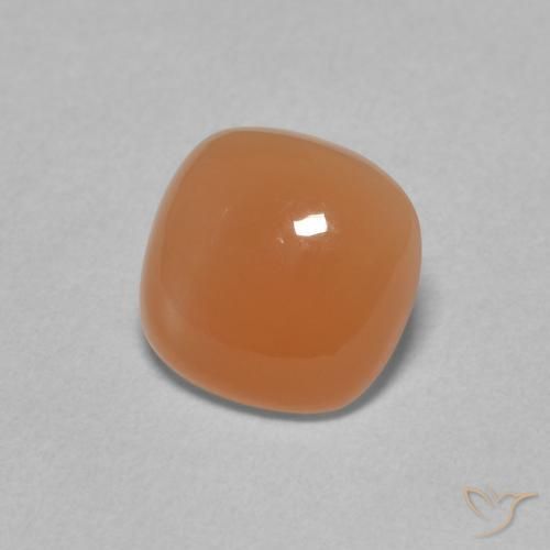 Pierre de lune Orange clair naturelle Coussin, 1.65 ct, Translucide