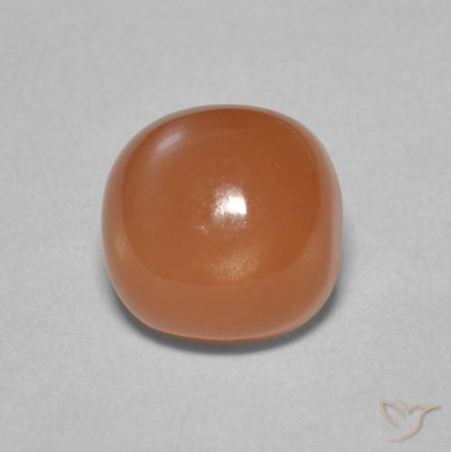 2.43ct Naturel Orange foncé Pierre de lune, Coussin, Translucide