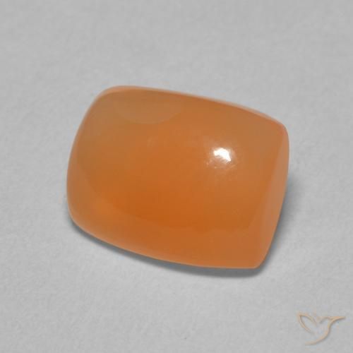 Pierre de lune Orange moyen naturelle Coussin, 2.05 ct, Translucide