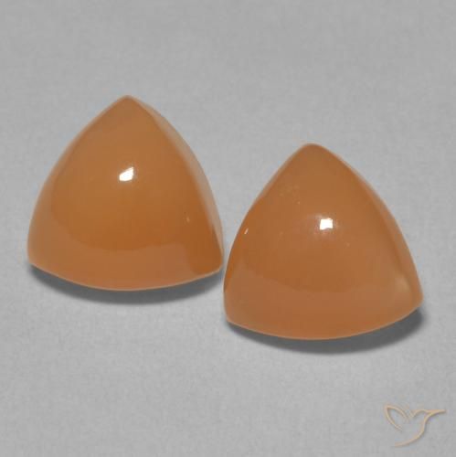 4.04ctw Naturel Orange rougeâtre Pierre de lune, Trillion, Translucide