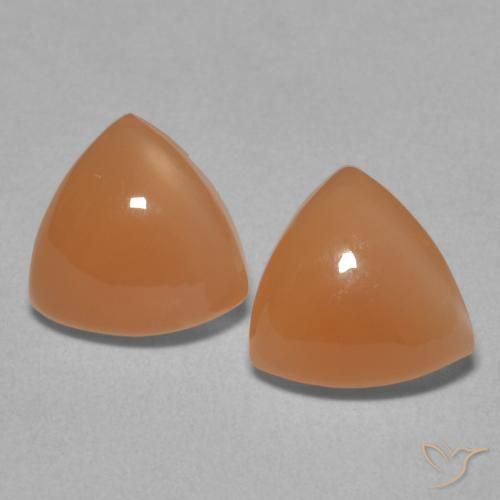 3.21ctw Naturel Orange moyen Pierre de lune, Trillion, Translucide
