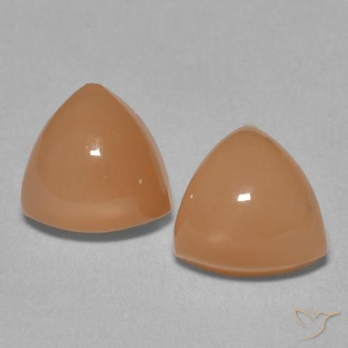 3.71ctw Naturel Orange cantaloup Pierre de lune, Trillion, Translucide