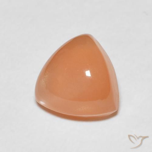 Pierre de lune Pêche Orange naturelle Trillion, 1.98 ct, Translucide