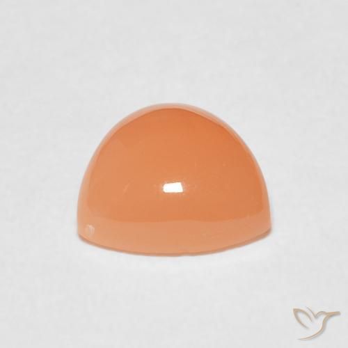 Pierre de lune Pêche Orange naturelle Trillion, 1.77 ct, Translucide