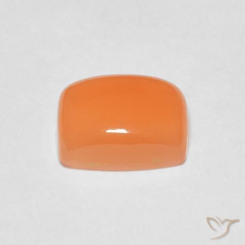 Pierre de lune Orange moyen naturelle Coussin, 2.51 ct, Translucide