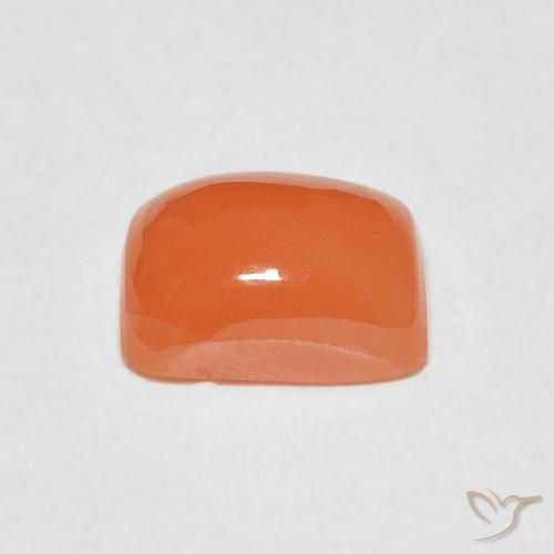 Pierre de lune Orange foncé naturelle Coussin, 2.26 ct, Translucide