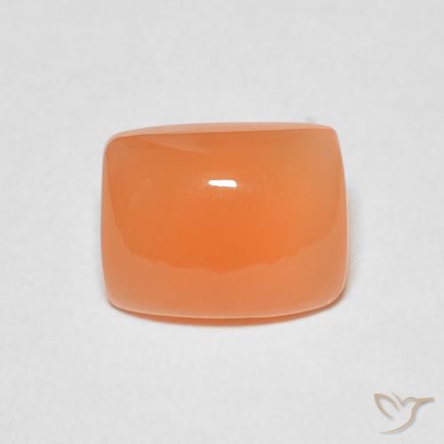 Pierre de lune Orange rougeâtre naturelle Coussin, 2.17 ct, Translucide