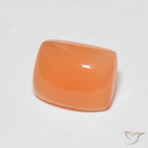 Pierre de lune Orange rougeâtre naturelle Coussin, 2.17 ct, Translucide