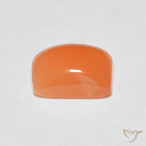 Pierre de lune Orange rougeâtre naturelle Coussin, 2.17 ct, Translucide