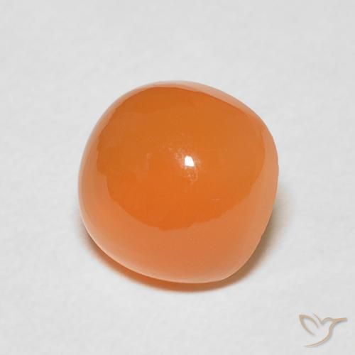 Pierre de lune Orange rougeâtre naturelle Coussin, 2.41 ct, Translucide