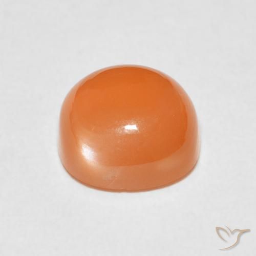 Pierre de lune Orange rougeâtre naturelle Coussin, 2.41 ct, Translucide