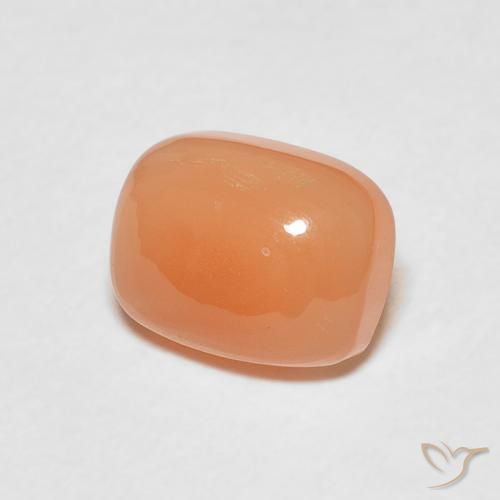 Pierre de lune Orange rougeâtre naturelle Coussin, 2.30 ct, Translucide