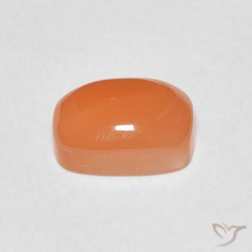 Pierre de lune Orange rougeâtre naturelle Coussin, 2.30 ct, Translucide