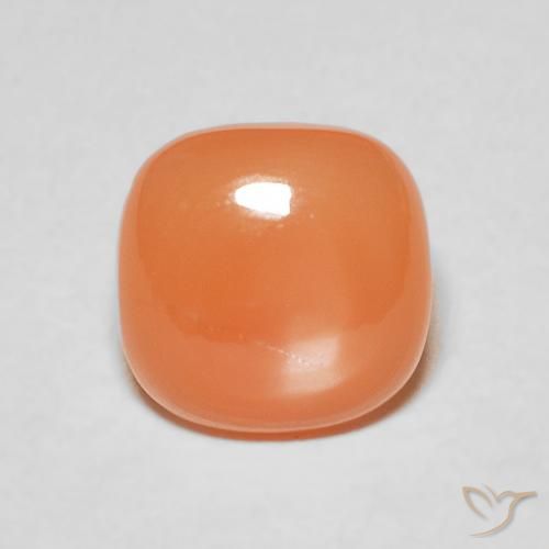 Pierre de lune Pêche Orange naturelle Coussin, 1.80 ct, Translucide