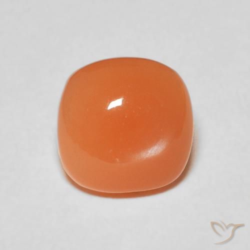2.15ct Naturel Orange rougeâtre Pierre de lune, Coussin, Translucide