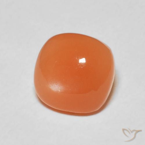 Pierre de lune Orange rougeâtre naturelle Coussin, 2.15 ct, Translucide