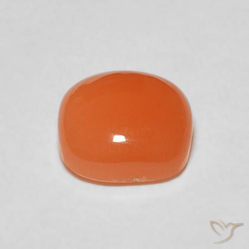 Pierre de lune Orange rougeâtre naturelle Coussin, 2.15 ct, Translucide