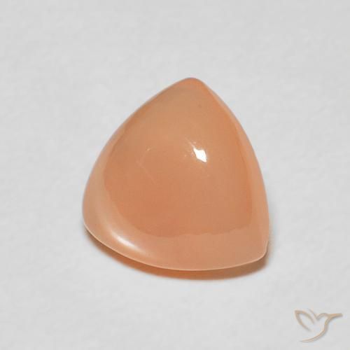Pierre de lune Orange clair naturelle Trillion, 1.38 ct, Translucide