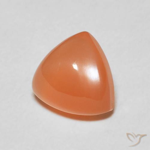 Pierre de lune Orange rougeâtre naturelle Trillion, 2.04 ct, Translucide
