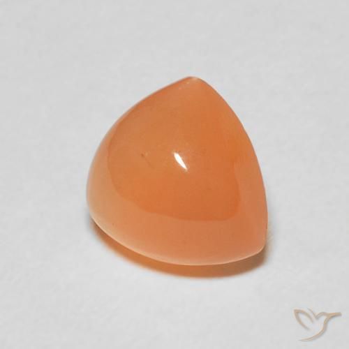 Pierre de lune Orange cantaloup naturelle Trillion, 1.94 ct, Translucide