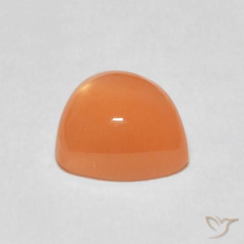 Pierre de lune Orange cantaloup naturelle Trillion, 1.94 ct, Translucide
