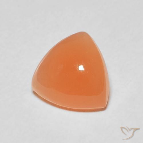 Pierre de lune Orange moyen naturelle Trillion, 1.51 ct, Translucide