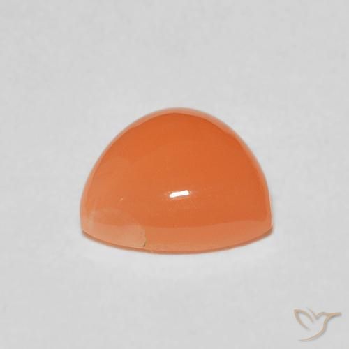 Pierre de lune Orange moyen naturelle Trillion, 1.51 ct, Translucide