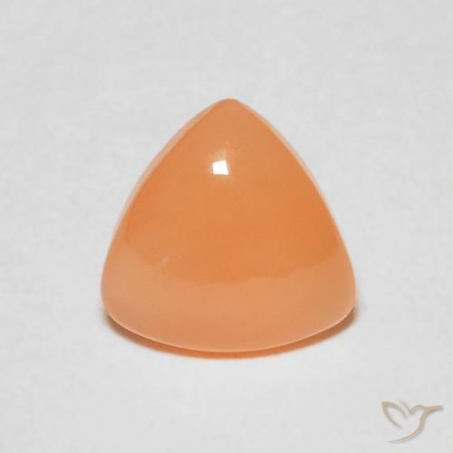 1.27ct Naturel Medium Light-Orange Pierre de lune, Trillion, Translucide