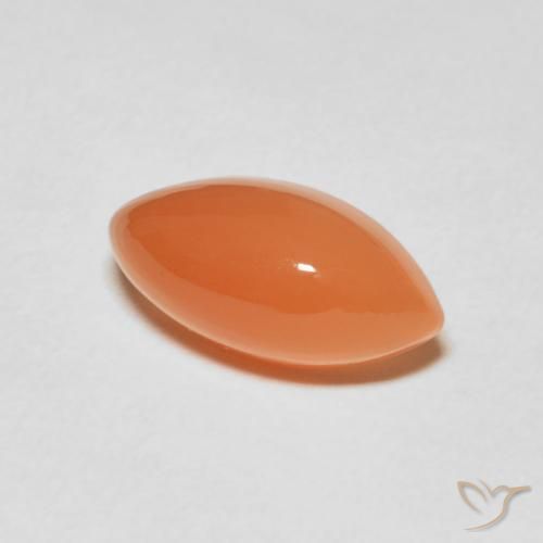 Pierre de lune Orange abricot chaud naturelle Marquise, 3.72 ct, Translucide