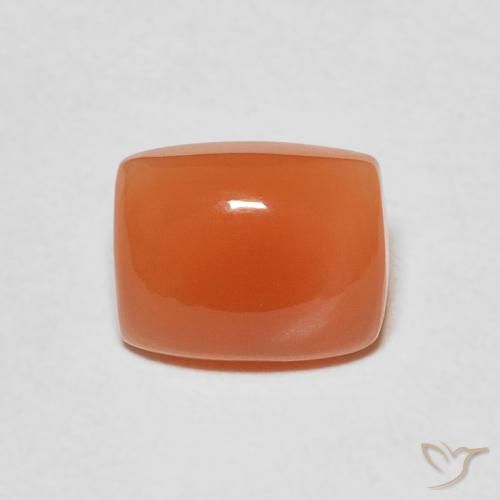 2.18ct Naturel Orange foncé Pierre de lune, Coussin, Translucide