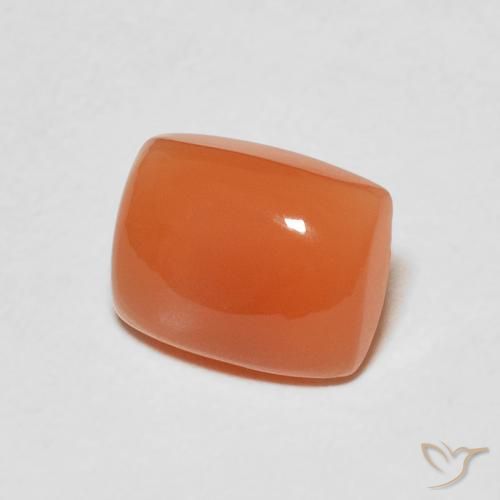 Pierre de lune Orange foncé naturelle Coussin, 2.18 ct, Translucide