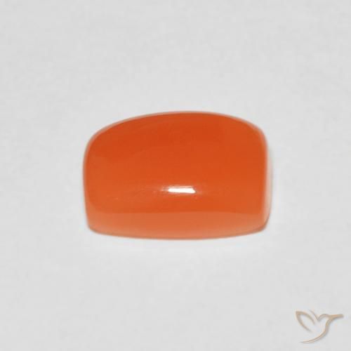 Pierre de lune Orange abricot chaud naturelle Coussin, 2.09 ct, Translucide