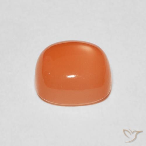 Pierre de lune Orange rougeâtre naturelle Coussin, 2.40 ct, Translucide