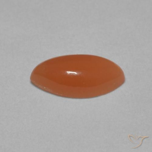 Pierre de lune Orange foncé naturelle Marquise, 0.85 ct, Translucide
