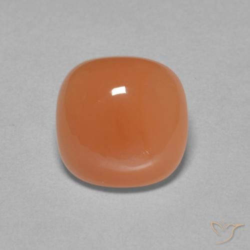 2.10ct Naturel Orange rougeâtre Pierre de lune, Coussin, Translucide