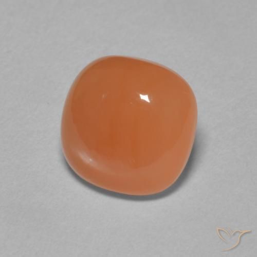 Pierre de lune Orange rougeâtre naturelle Coussin, 2.10 ct, Translucide