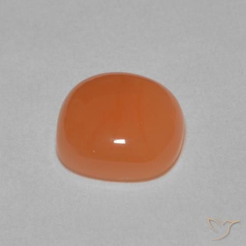 Pierre de lune Orange rougeâtre naturelle Coussin, 2.10 ct, Translucide
