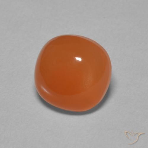 Pierre de lune Orange rougeâtre naturelle Coussin, 2.05 ct, Translucide