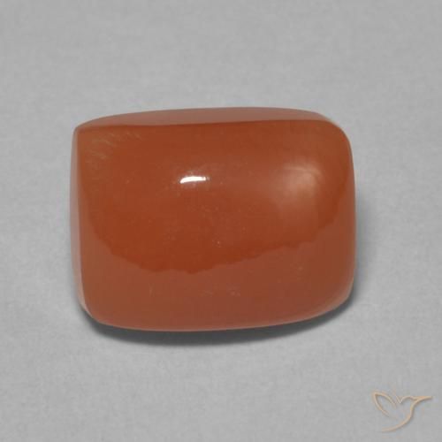 Pierre de lune Ambre orange naturelle Coussin, 2.46 ct, Translucide