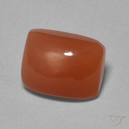 Pierre de lune Ambre orange naturelle Coussin, 2.46 ct, Translucide