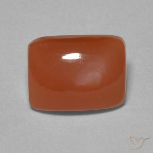 Pierre de lune Orange rougeâtre naturelle Coussin, 2.33 ct, Translucide