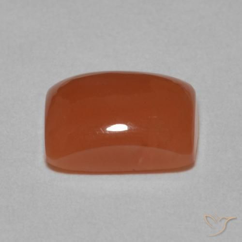 Pierre de lune Orange rougeâtre naturelle Coussin, 2.33 ct, Translucide