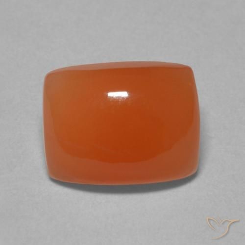 2.39ct Naturel Orange rougeâtre Pierre de lune, Coussin, Translucide