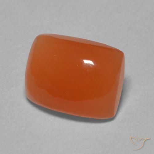 Pierre de lune Orange rougeâtre naturelle Coussin, 2.39 ct, Translucide
