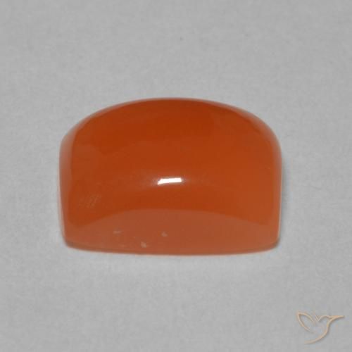 Pierre de lune Orange rougeâtre naturelle Coussin, 2.39 ct, Translucide