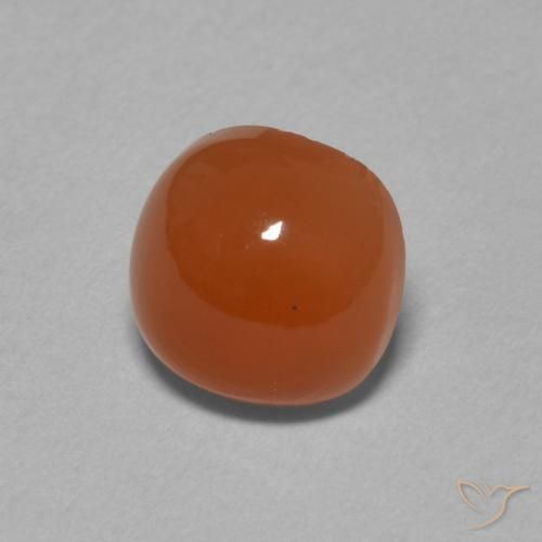 Pierre de lune Orange rougeâtre naturelle Coussin, 2.20 ct, Translucide