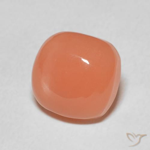 Pierre de lune Orange cantaloup naturelle Coussin, 2.32 ct, Translucide
