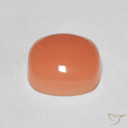 Pierre de lune Orange cantaloup naturelle Coussin, 2.32 ct, Translucide